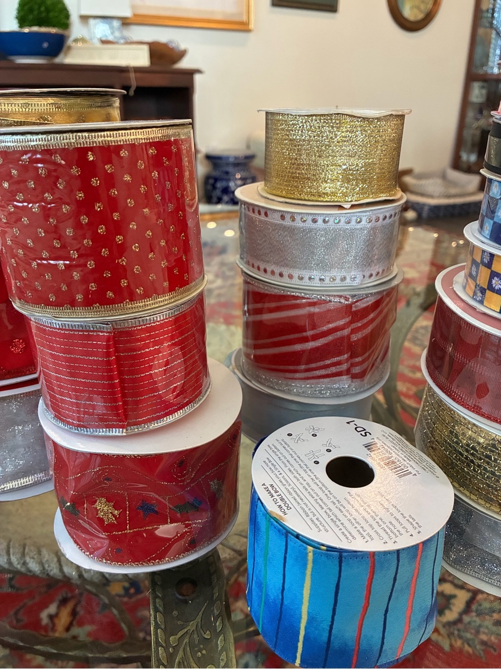 Assorted Metallic and Patterned Ribbon Rolls - Picture 4 of 4